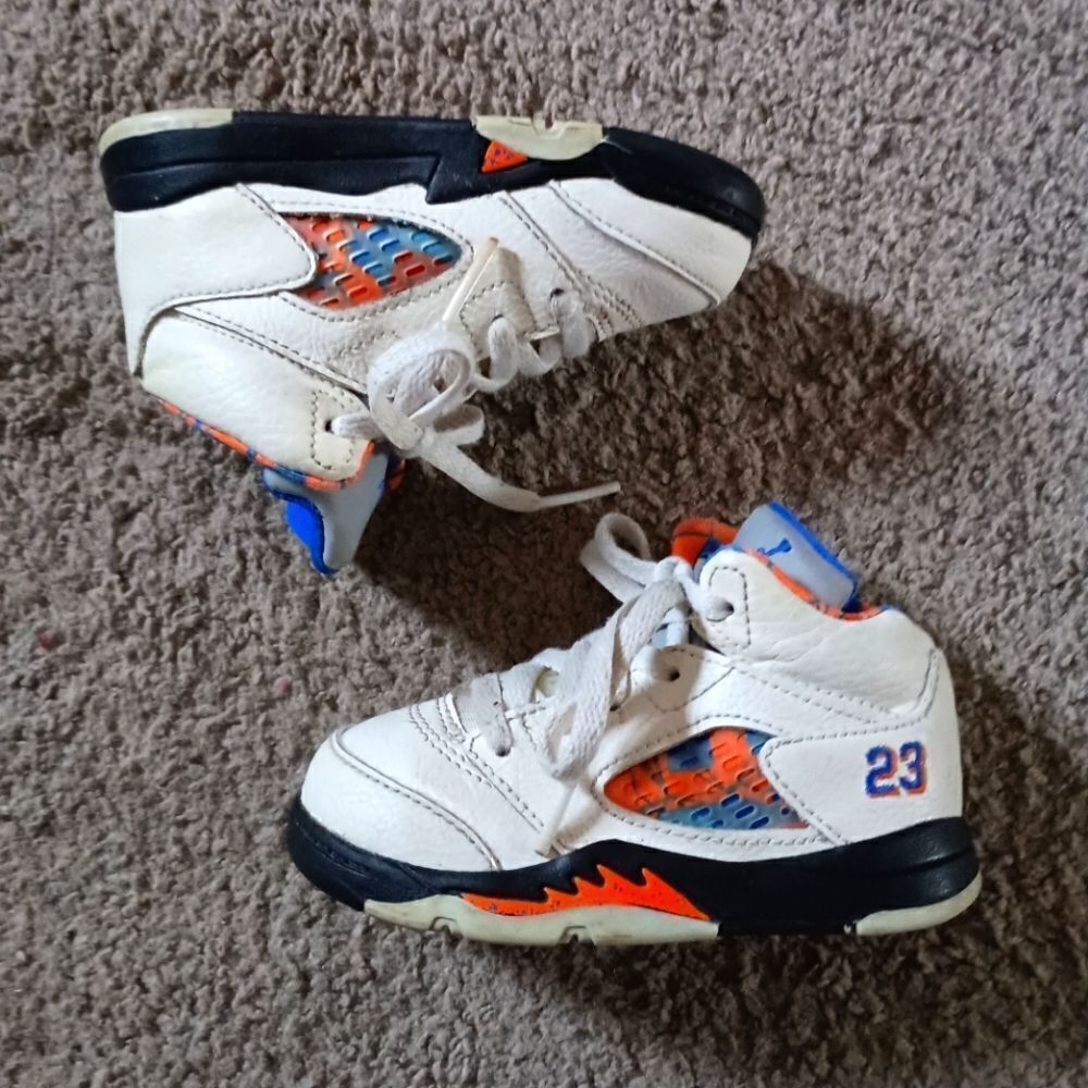 Jordan Retro 5 International Flight Sail Orange Toddler Sz 6C 440890-148 Sneaker